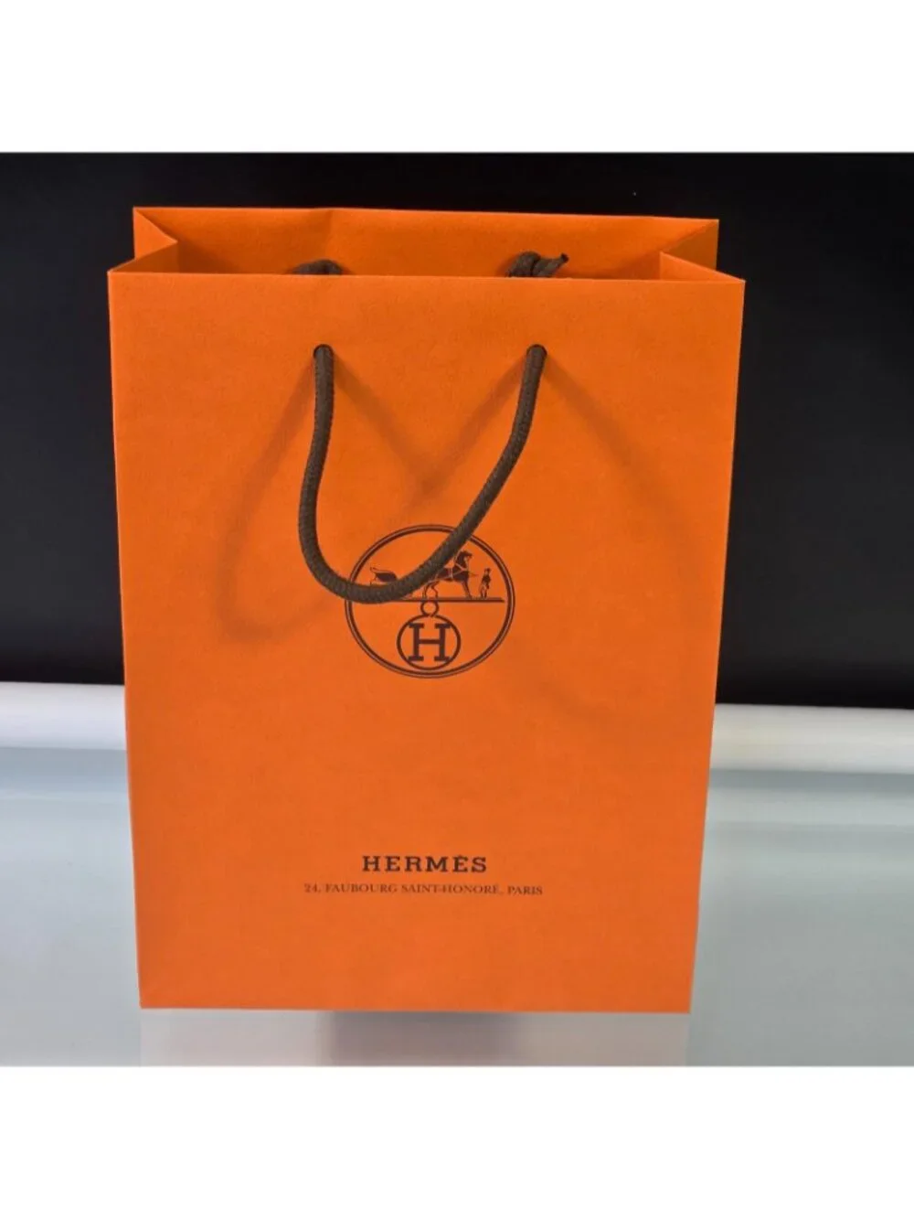 Authentic Hermes Empty Orange Shopping Gift Paper Bag 11”x 8” x 3.25